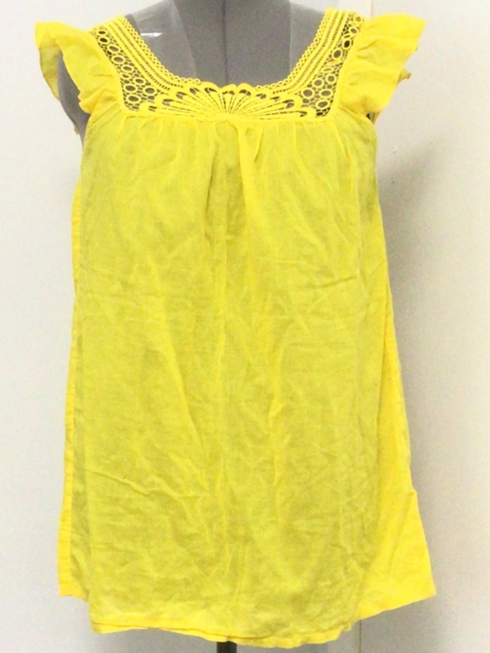 J.Crew Yellow Crocheted Neckline Mini Dress/Tunic